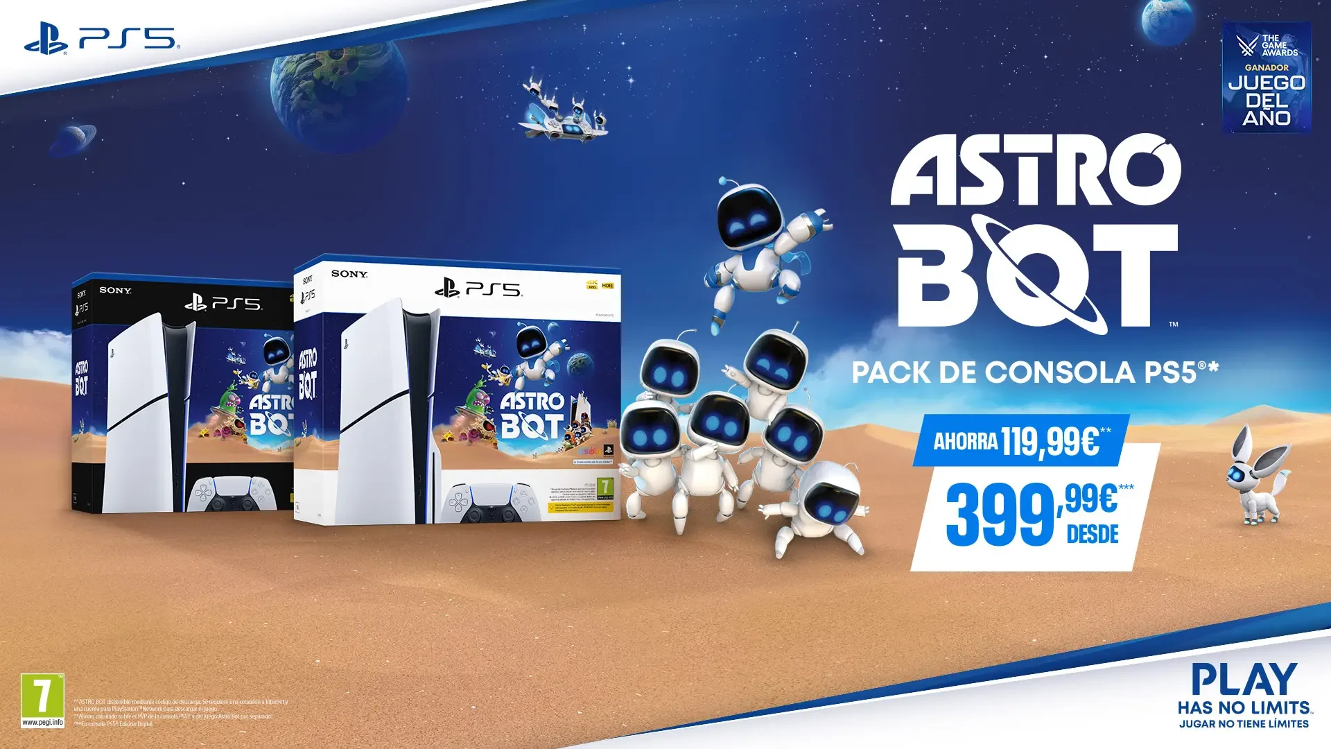 Astro Bot protagoniza los nuevos packs de PlayStation 5