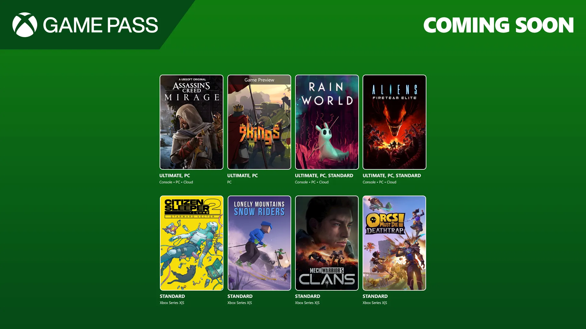 Xbox Game Pass - Agosto