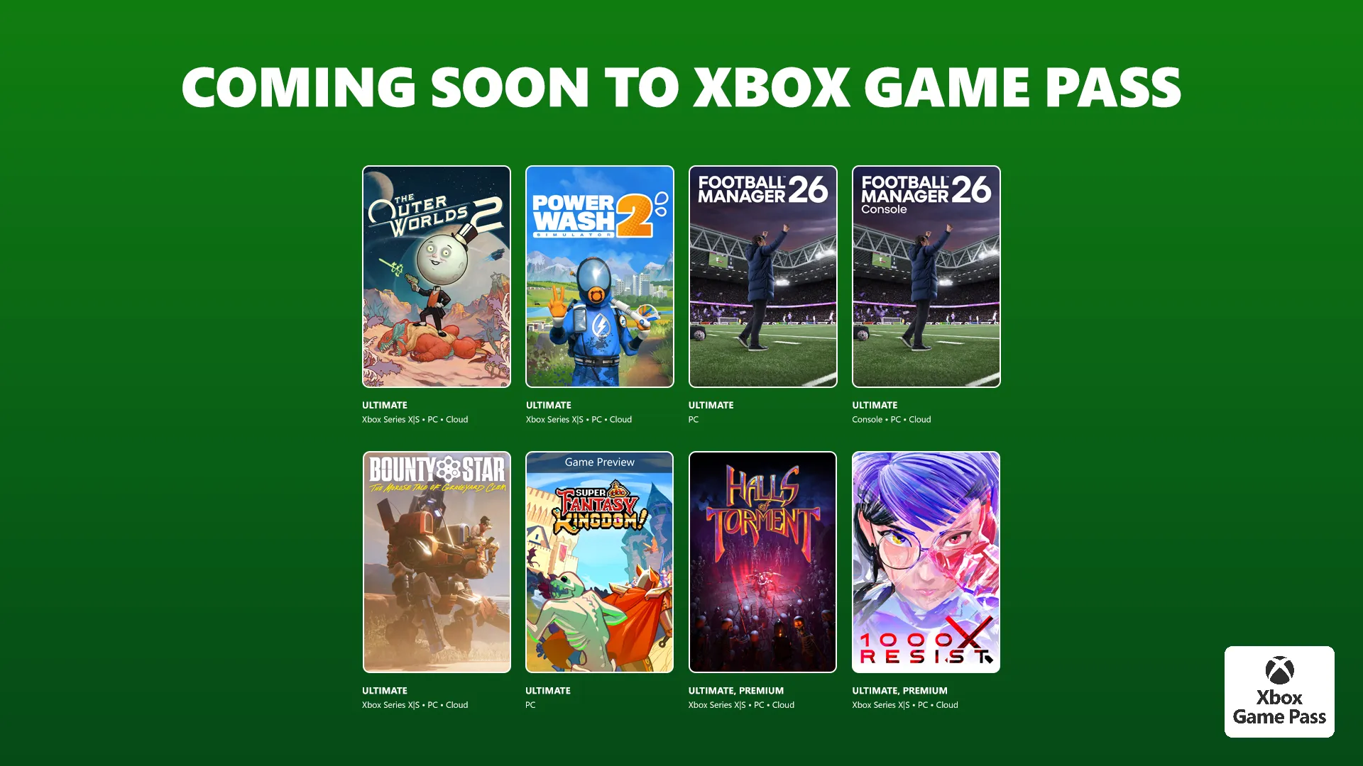 Xbox Game Pass - Octubre 2025