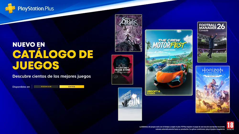 PlayStation Plus Extra y Premium - Abril 2026