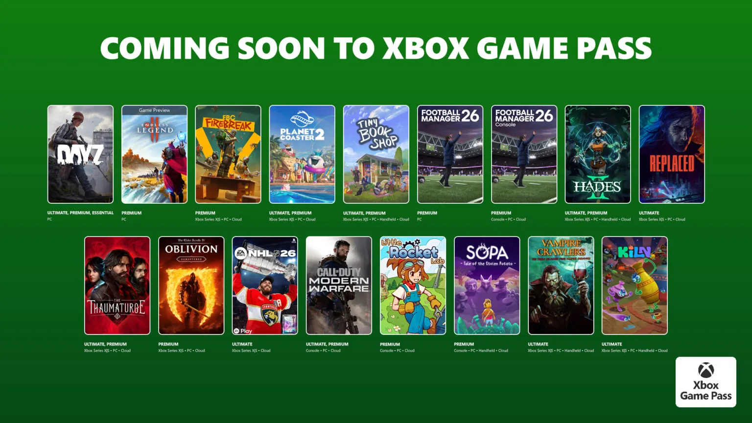 Xbox Game Pass - Abril 2026