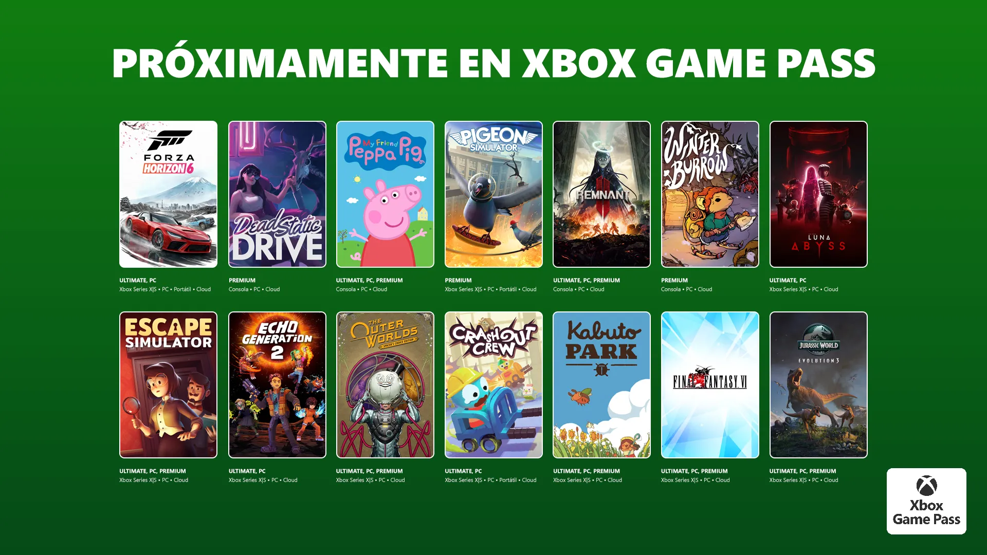 Xbox Game Pass - Mayo 2026