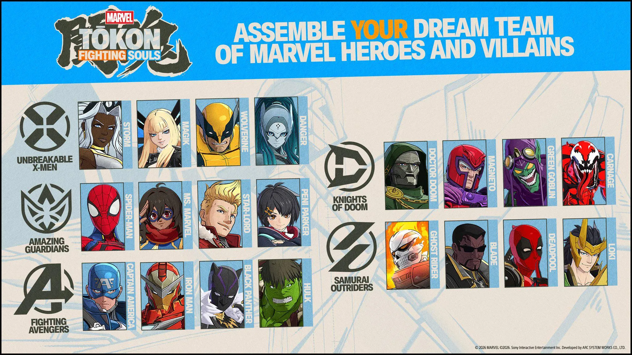 MARVEL Tōkon: Fighting Souls - Personajes